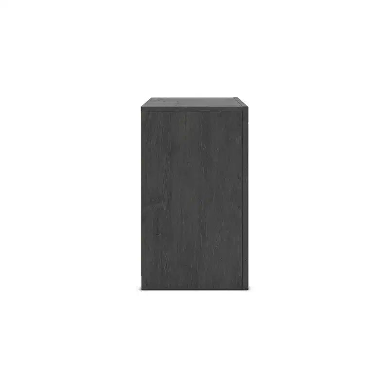 Comodino a 2 cassetti Candanew con porte di ricarica USB, grigio antracite