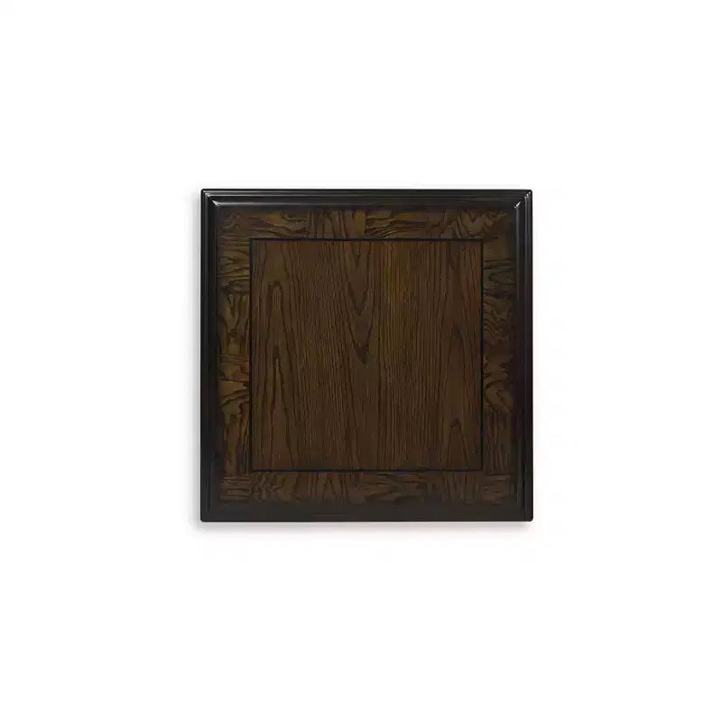 Tavolino quadrato Maylee con gambe ornate a voluta, stile tradizionale, altezza 61 cm, finitura marrone scuro