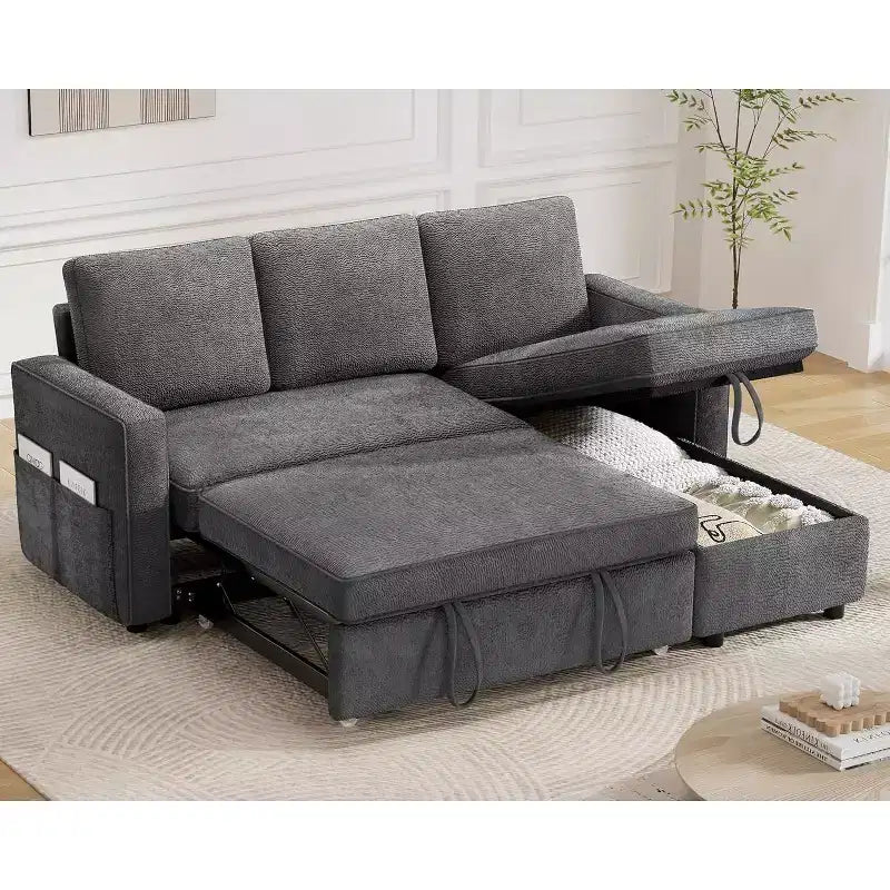 Divano letto multifunzione Dyonery da 81 pollici, divano estraibile, nessun attrezzo richiesto per il montaggio, due opzioni di tessuto disponibili