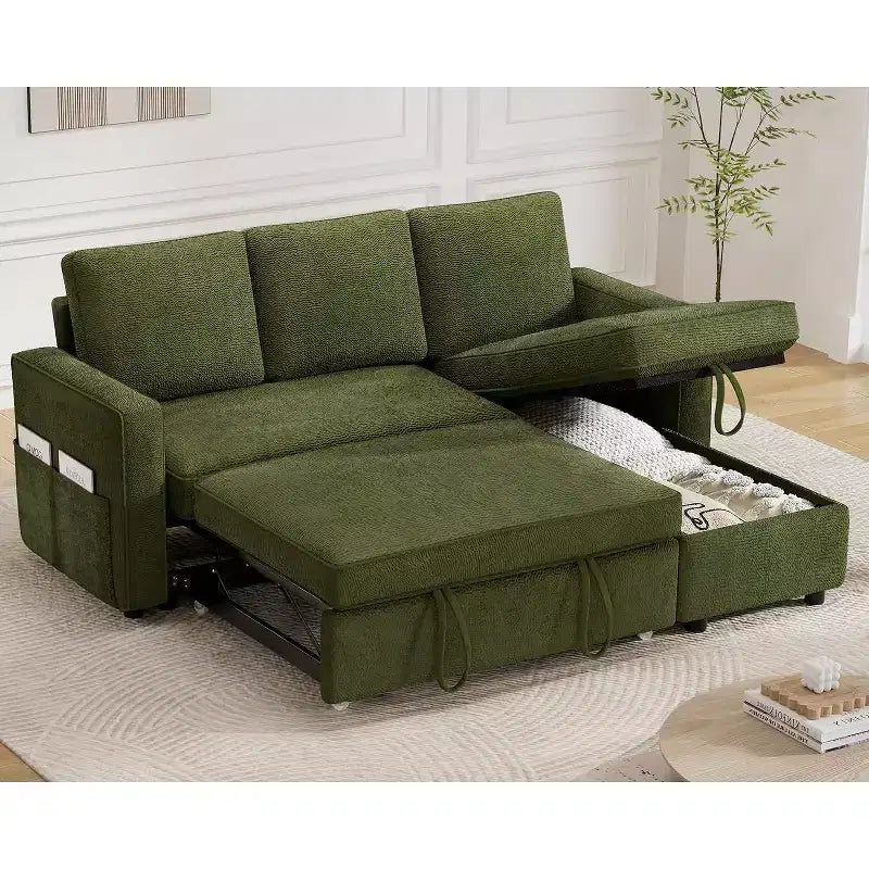 Divano letto multifunzione Dyonery da 81 pollici, divano estraibile, nessun attrezzo richiesto per il montaggio, due opzioni di tessuto disponibili