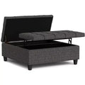 Elliot 40 inch Wide Transitional Large Square Coffee Table Storage Ottoman