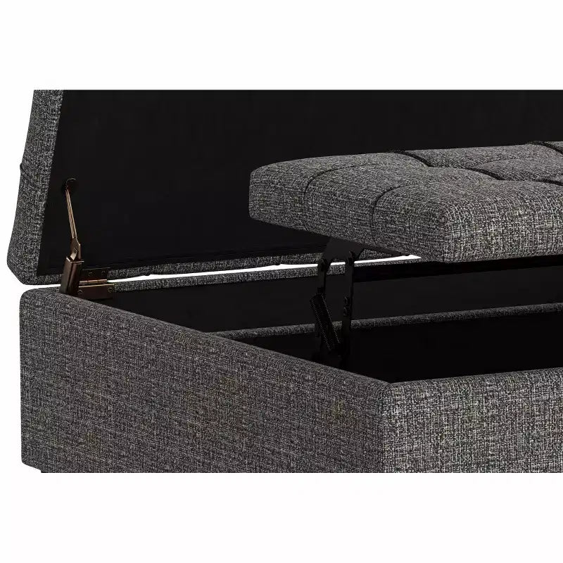 Elliot - Poggiapiedi contenitore quadrato ampio e transizionale, larghezza 101 cm
