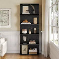 Lantine 5-Tier Bookcase, 70.8 Tall Open Bookshelf with Unique Curved-Edge Design, Modern Display Rack for Home Office, Living Room, Bedroom, Black
