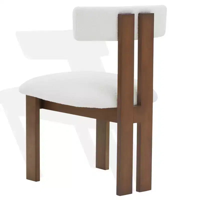 Sedia da pranzo Macey Boucle - SFV4859 - Avorio/Noce