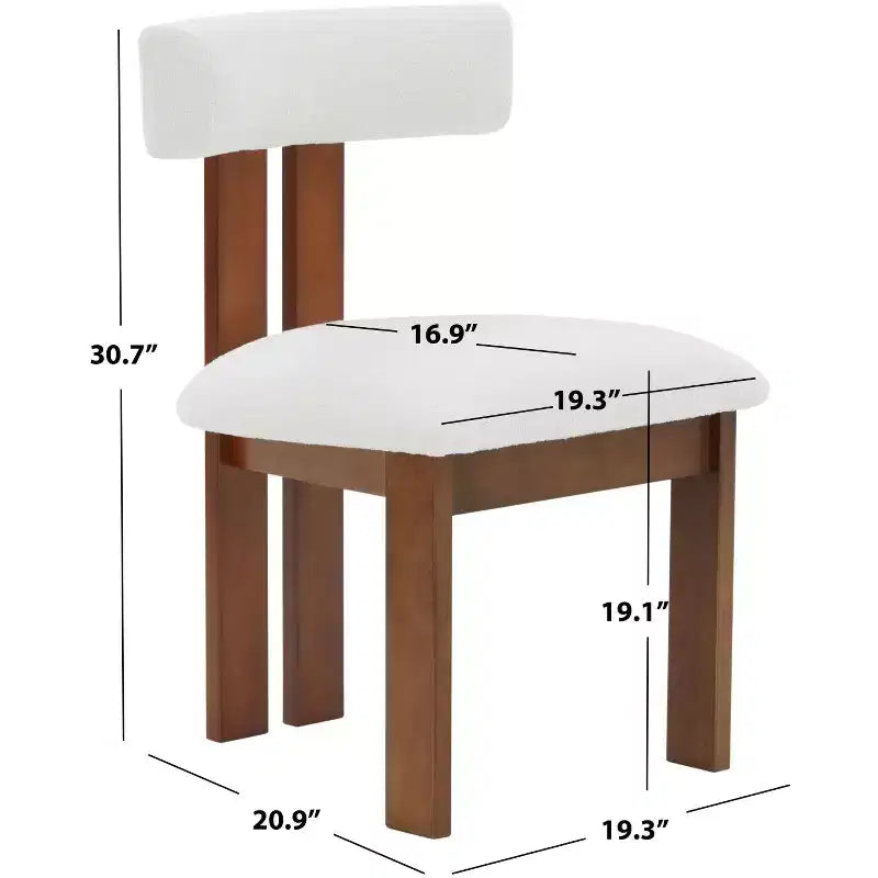 Sedia da pranzo Macey Boucle - SFV4859 - Avorio/Noce