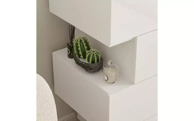 Cassettiera Famapy con struttura bianca non abbinata dal design creativo, 8 cassetti