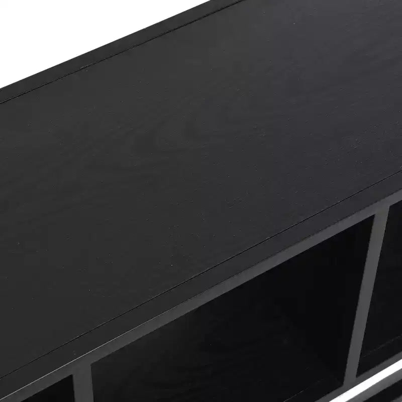 Mobile TV Jamestown Tavolino con Scomparti Quadrati a Cubo Colore Rovere Nero e Metallo Nero